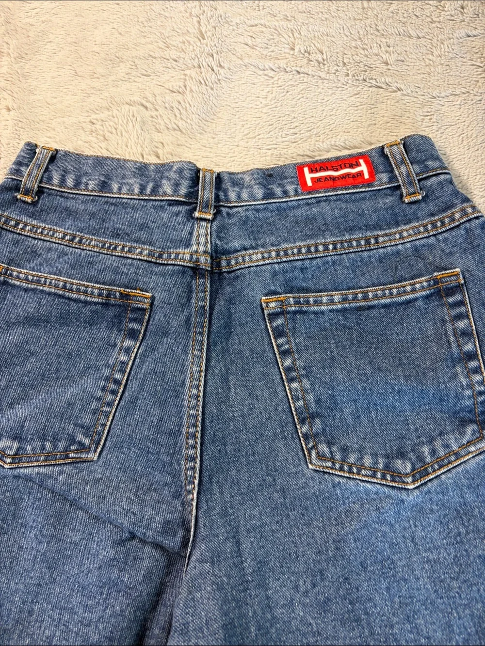 Y2k Halston high waisted jean shorts